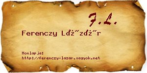 Ferenczy Lázár névjegykártya